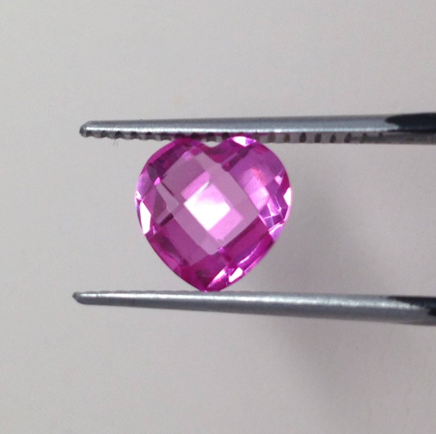 8x8mm 2.4 cts Synthetic Pink Sapphire Double Rose Cut Heart gemstones loose unmounted for gold jewelry making design man made lab grown