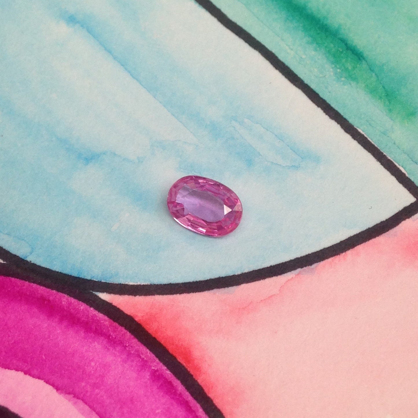 Natural Pink Sapphire 6.9 x 4.8 mm 0.76 Carats Oval Cut Corundum Wholesale Gem Faceted Loose Unmounted Gemstone, Earth Mined Sapphire