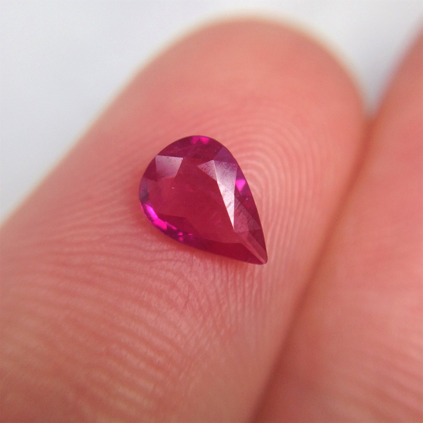 0.49 Carat Natural Ruby 7x5mm Loose Gemstone Faceted Gem Corundum Pear Red Real Beautiful July Birthstone, Genuine Earth Mined