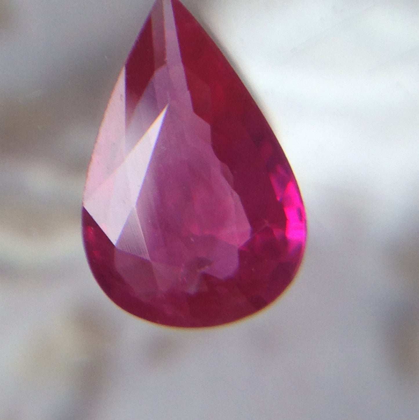 0.49 Carat Natural Ruby 7x5mm Loose Gemstone Faceted Gem Corundum Pear Red Real Beautiful July Birthstone, Genuine Earth Mined