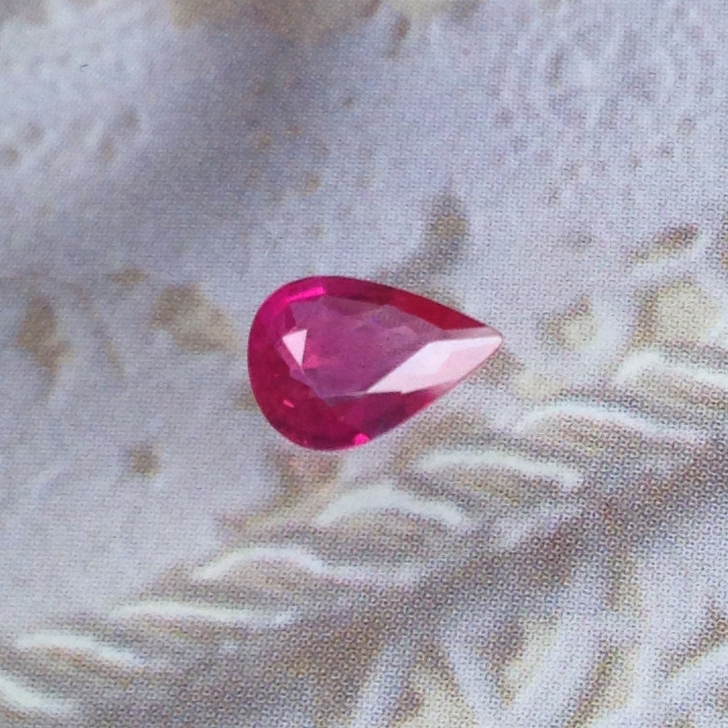 0.49 Carat Natural Ruby 7x5mm Loose Gemstone Faceted Gem Corundum Pear Red Real Beautiful July Birthstone, Genuine Earth Mined