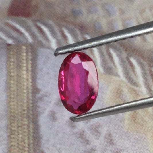 6x4mm Natural Ruby Heat Only 0.43 Carat Oval Cut Loose Faceted Gem