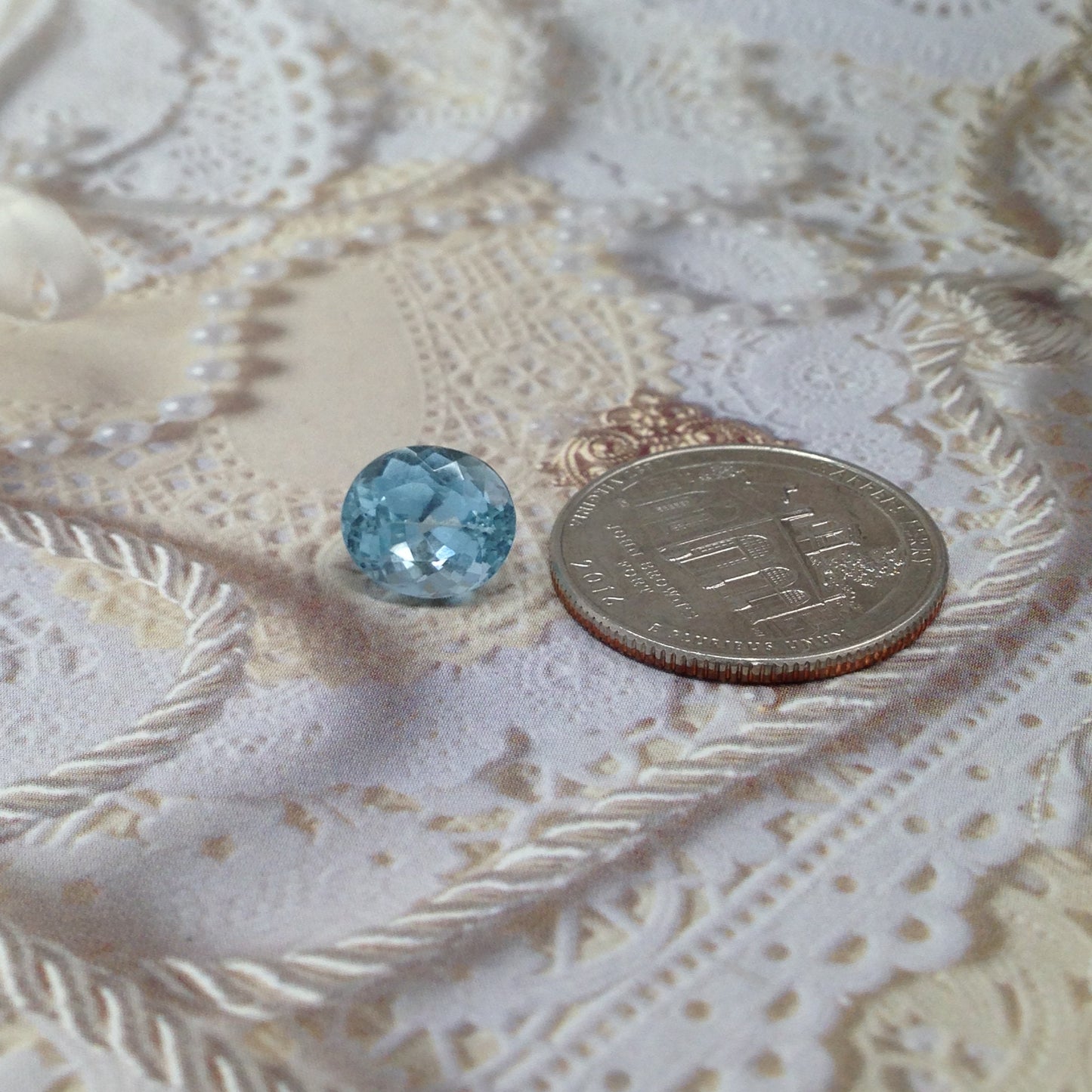 Sky Blue Aquamarine Natural 4 cts 10.5x9mm Light Blue Oval Cut Loose Gem Faceted Gemstone Beryl March Birthstone Tested Wholesale Gems 9x10