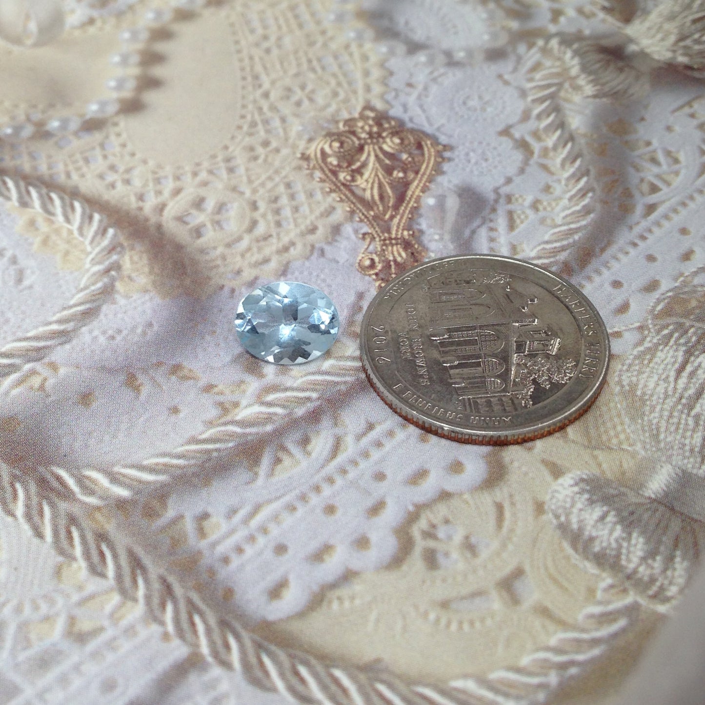 10x8mm Natural Sky-Blue Aquamarine 2.22 carats Light Blue Oval Cut March Birthstone, Wholesale Faceted Gem