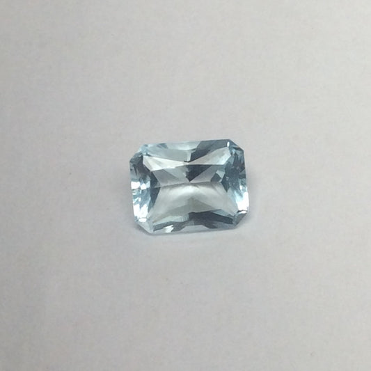 9x7mm Natural Light Blue Aquamarine 2 Carat Light Blue Gem Rectangle Cut Loose Faceted Gemstone Beryl March Birthstone  Wholesale Gem