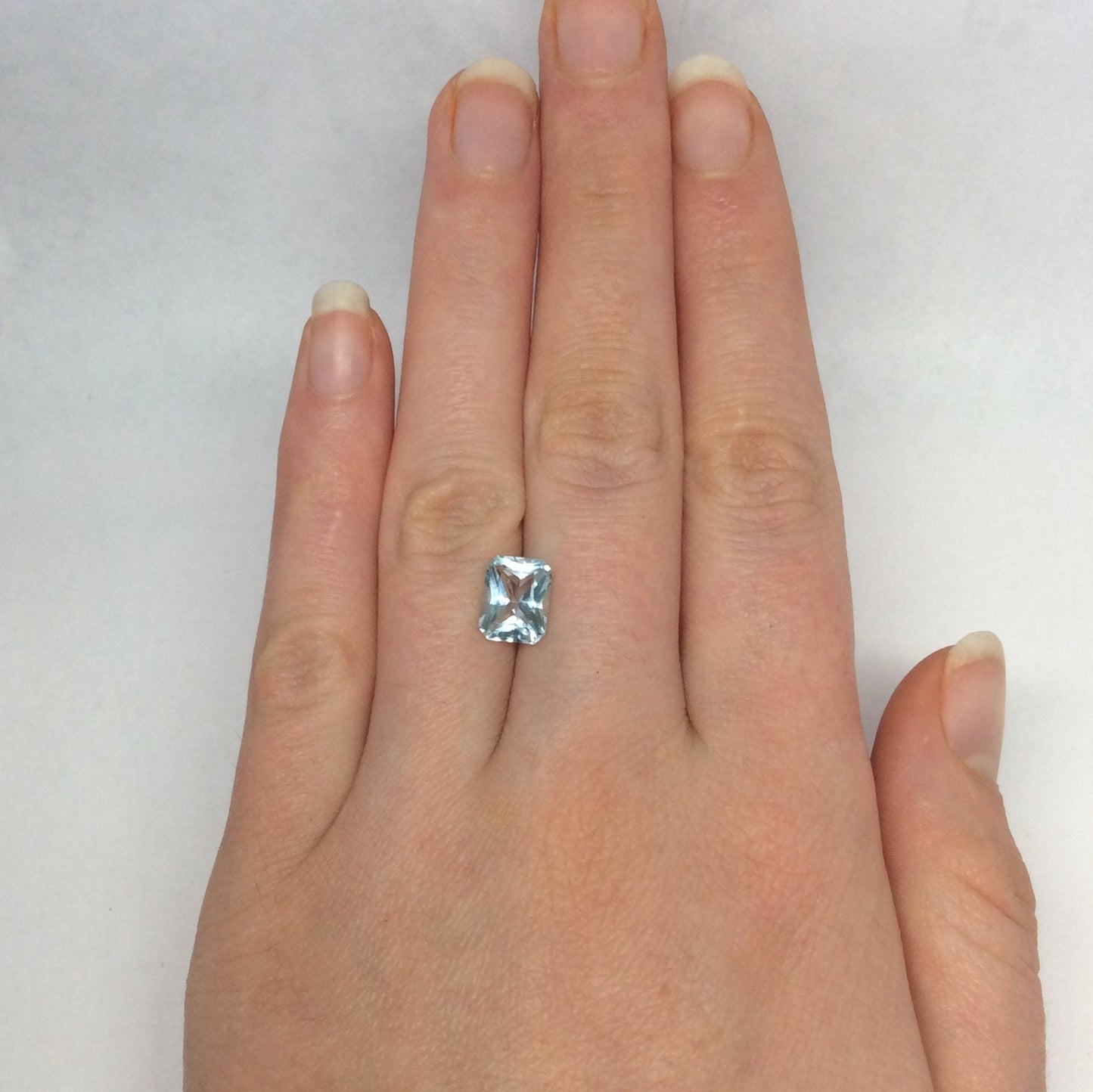 9x7mm Natural Light Blue Aquamarine 2 Carat Light Blue Gem Rectangle Cut Loose Faceted Gemstone Beryl March Birthstone  Wholesale Gem