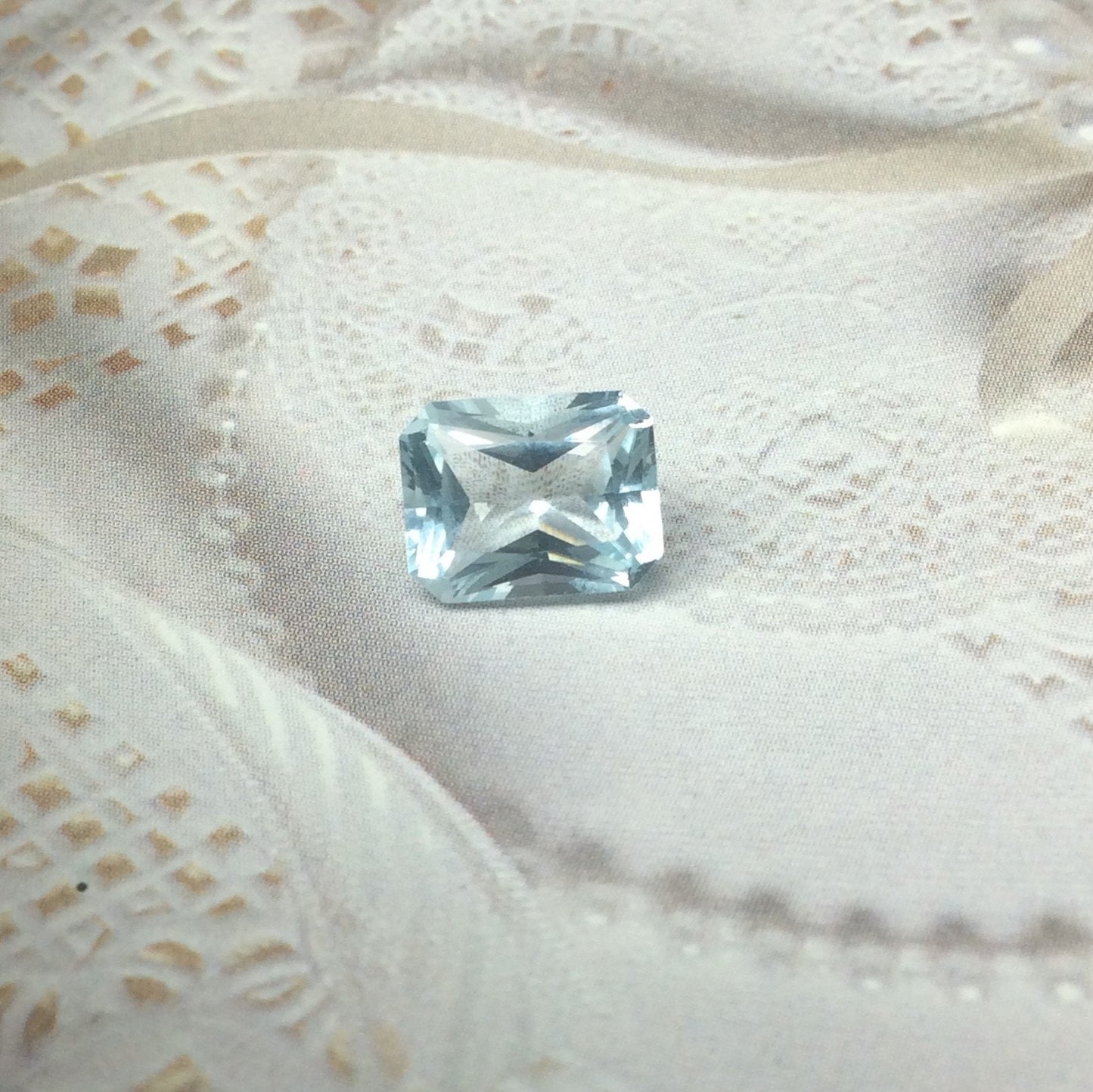 9x7mm Natural Light Blue Aquamarine 2 Carat Light Blue Gem Rectangle Cut Loose Faceted Gemstone Beryl March Birthstone  Wholesale Gem