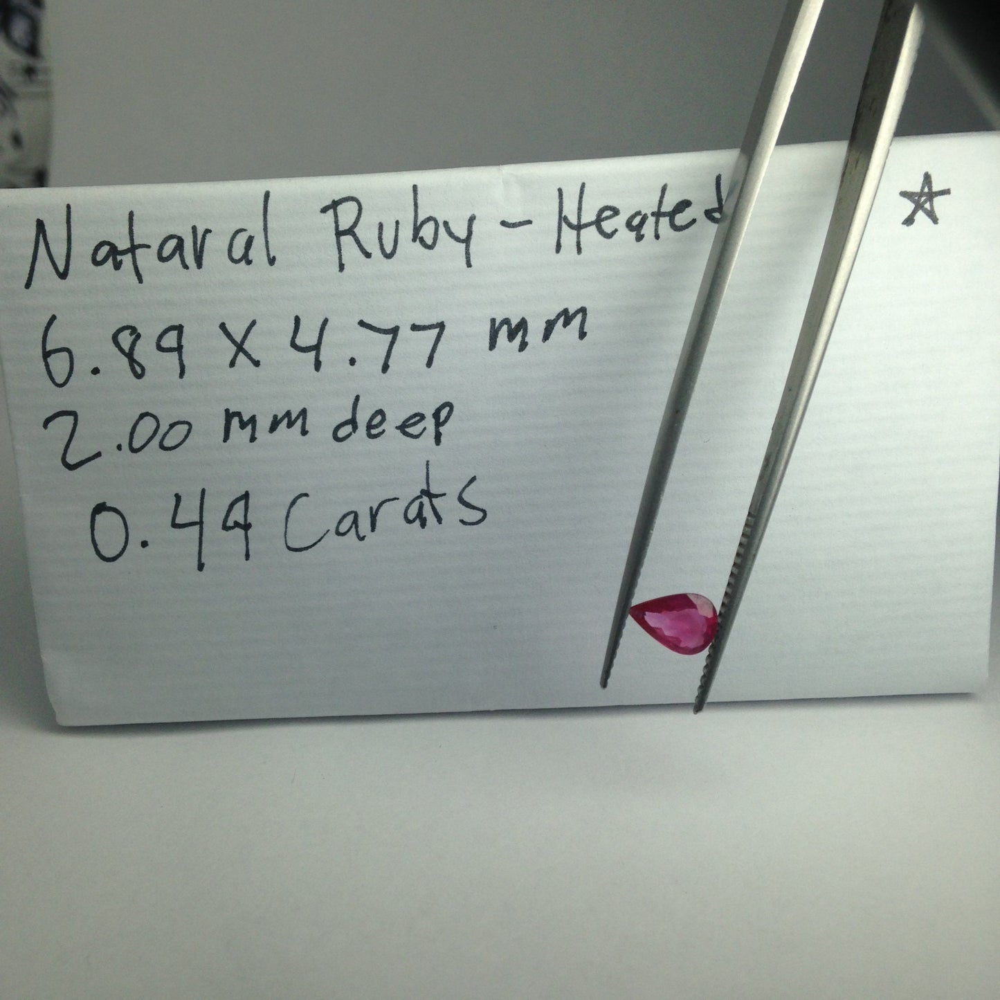 0.49 Carat Natural Ruby 7x5mm Loose Gemstone Faceted Gem Corundum Pear Red Real Beautiful July Birthstone, Genuine Earth Mined