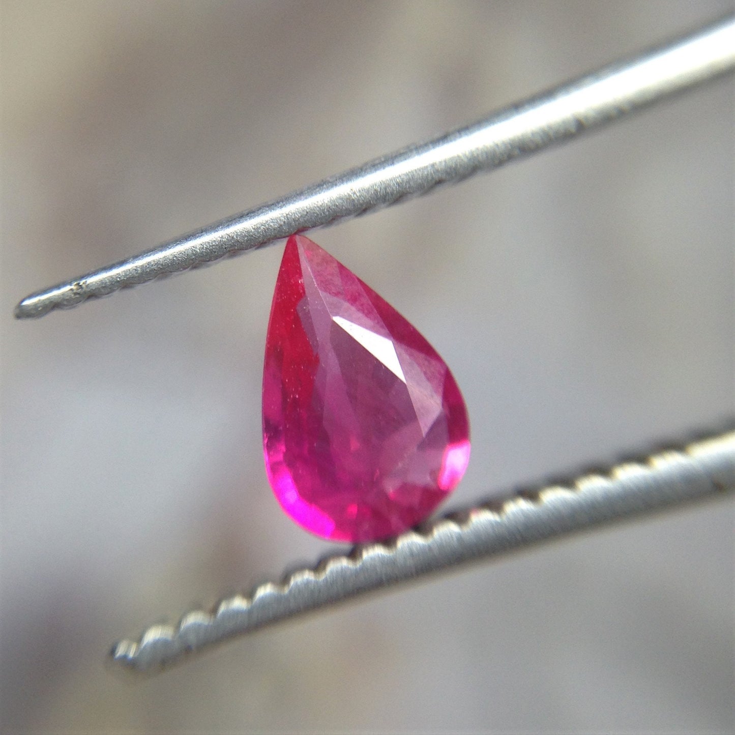 0.49 Carat Natural Ruby 7x5mm Loose Gemstone Faceted Gem Corundum Pear Red Real Beautiful July Birthstone, Genuine Earth Mined