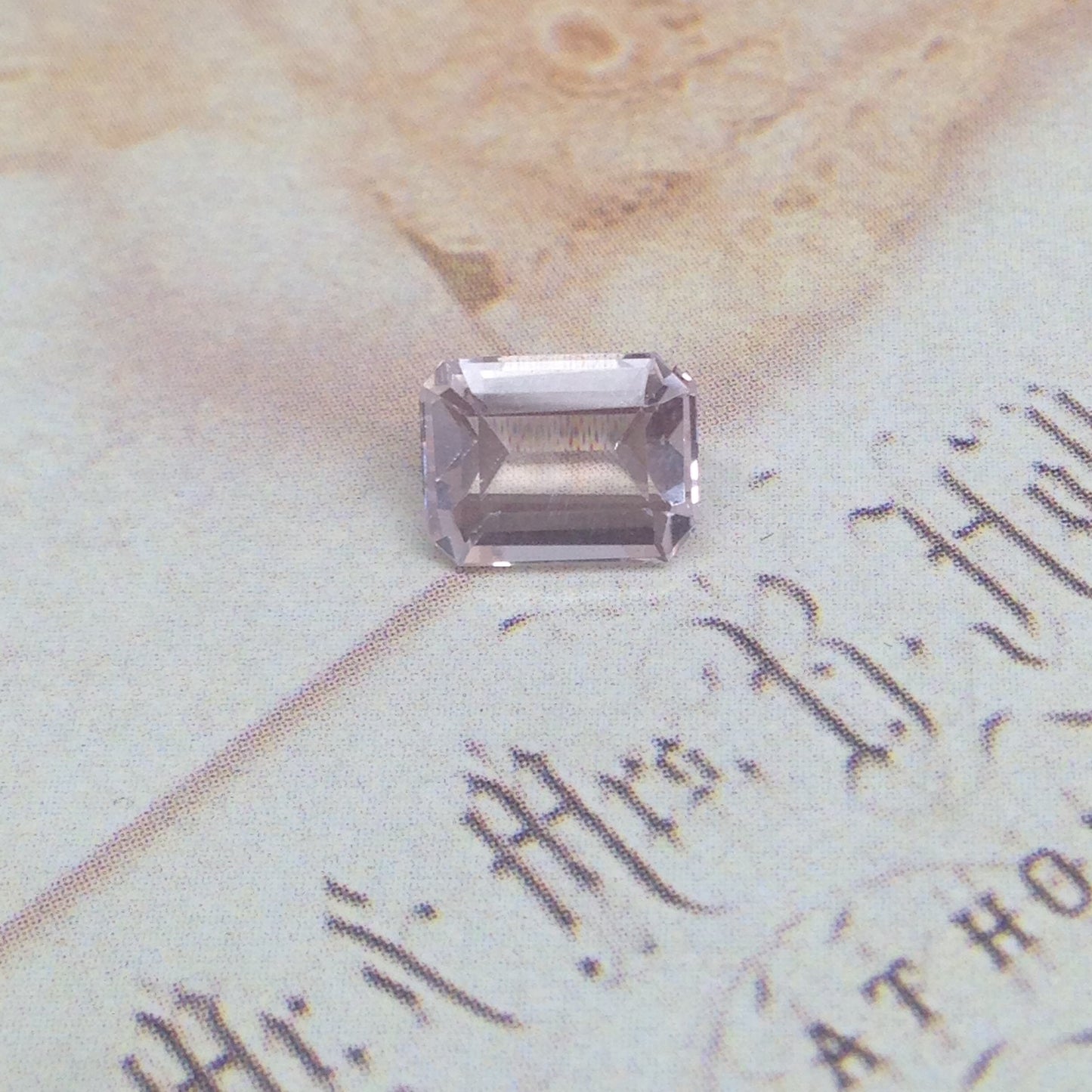 Morganite 8x6mm 1.56 Carat Rectangle Emerald Cut Pink Purple Loose Gem Unmounted Gemstone For Engagement Ring Wedding, Re-Polished