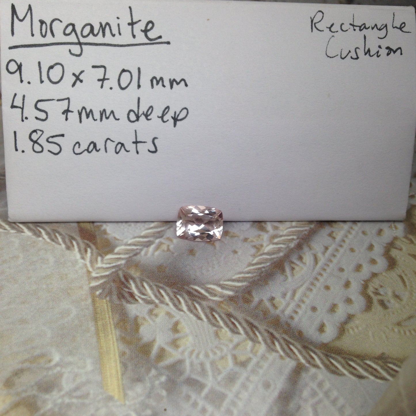 9x7mm Morganite 1.85, Cushion Rectangle Cut Peachy Pink Purple Loose Gem Unmounted Gemstone For Engagement Ring Wholesale Tested Beryl