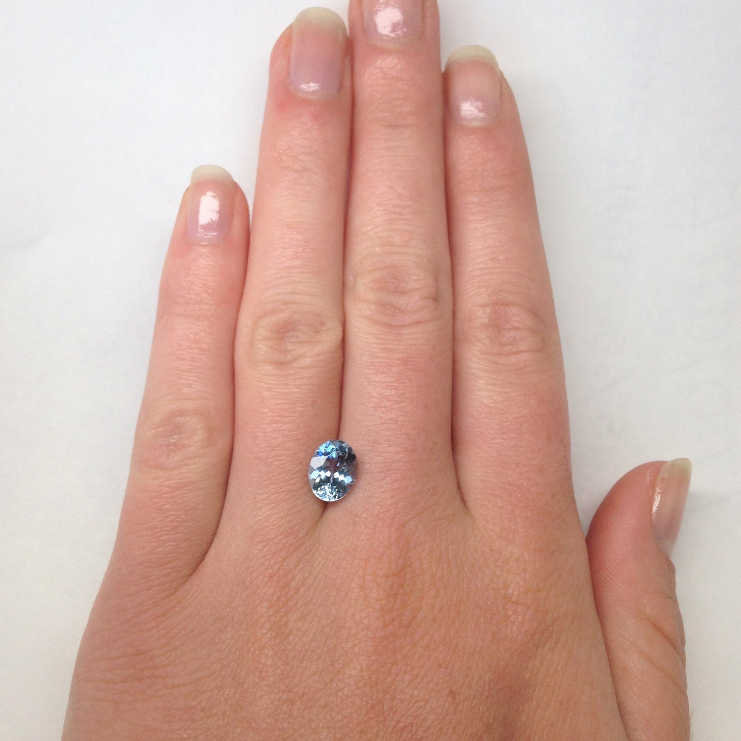 9x7mm Natural Light Blue Aquamarine 1.58 Carats Pastel Blue Oval Cut Loose Faceted March Birthstone