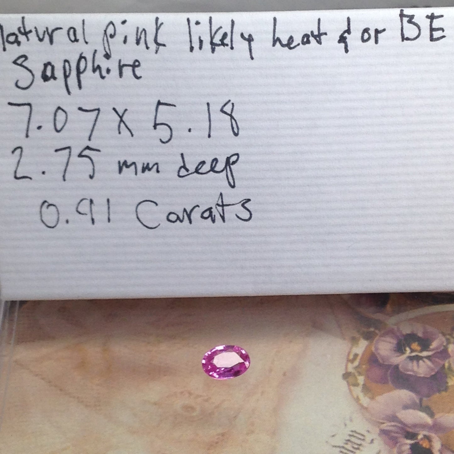 7x5mm Natural Pink Sapphire 0.91 Carat Oval Cut Loose Gemstone