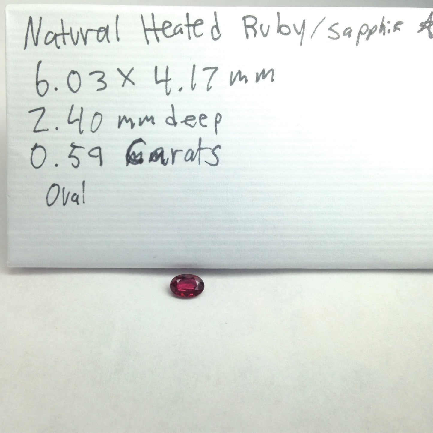 0.59 Carat Natural Ruby Heat Only 6x4mm Oval cut Loose Gemstone, July Birthstone