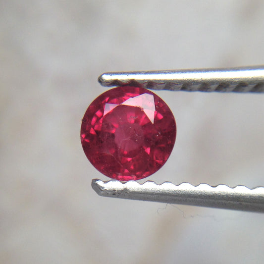 4.4mm Round Natural Ruby Heat Only 0.63 Cts Loose Gemstone Faceted