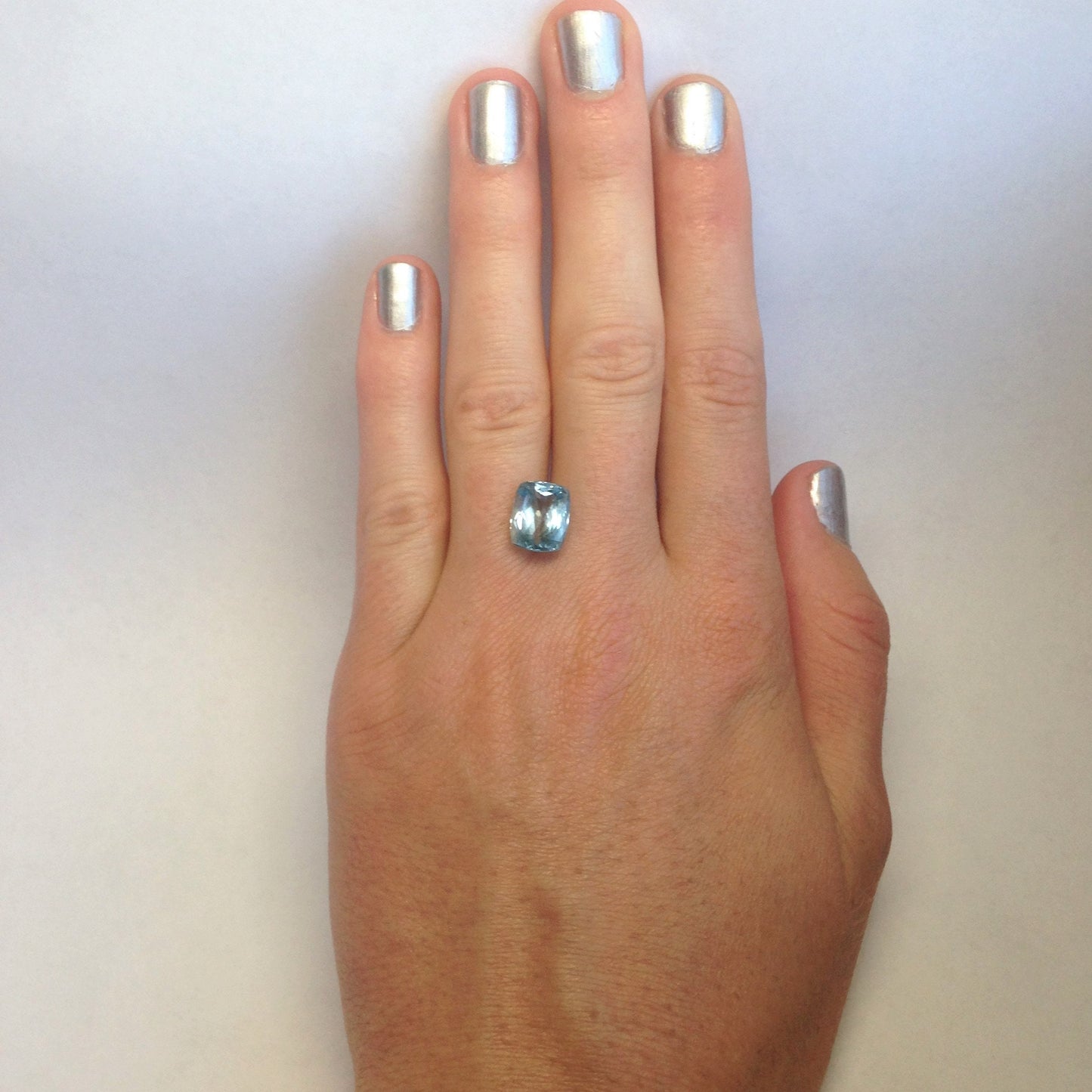 10.5x8.6mm Natural Blue Aquamarine 4.24 carats Light Blue Rectangle Cushion Cut Loose Faceted Gemstone Beryl March Birthstone