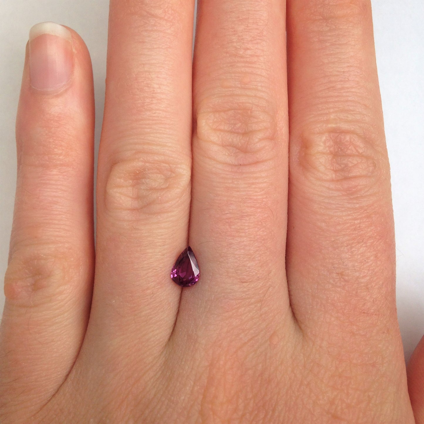 0.73 Carat Natural Purplish Red Sapphire 6.8x4.7mm Loose Gemstone Faceted Corundum Pear Cut