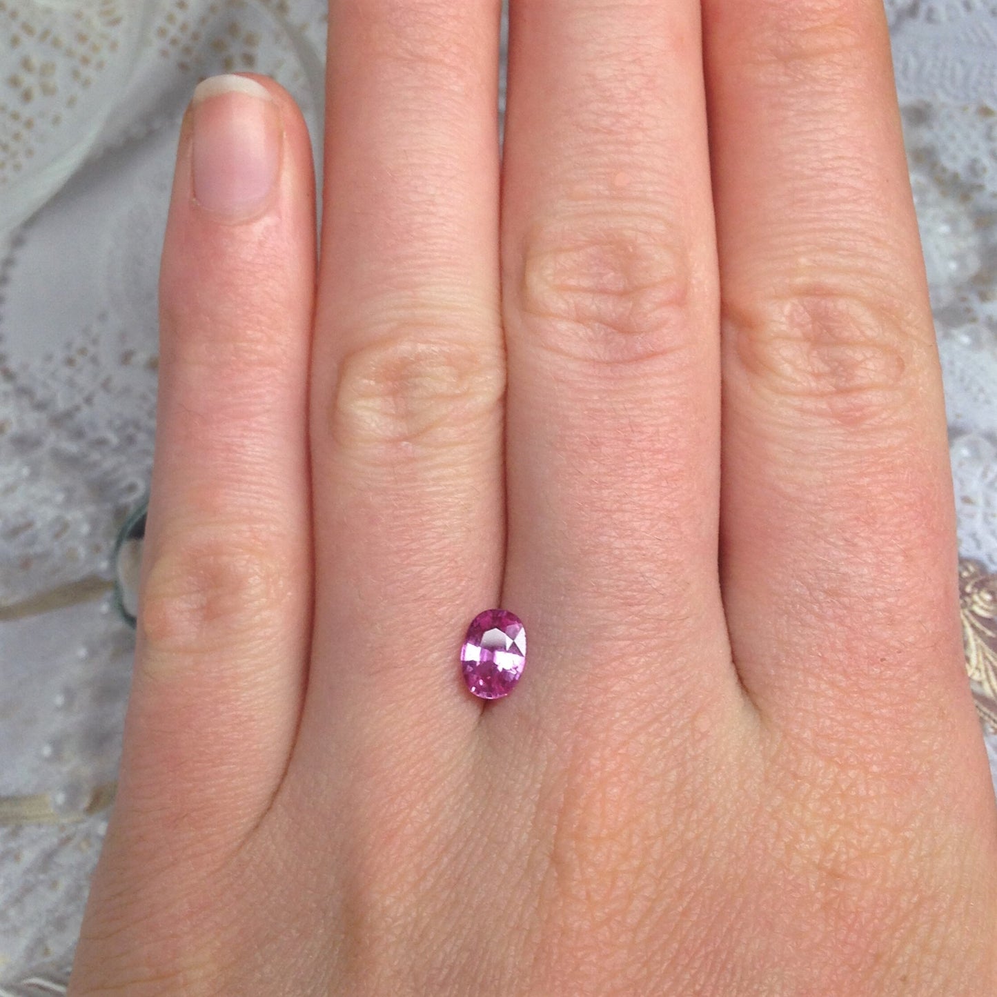 7x5mm Natural Pink Sapphire 0.96 Carats Oval Cut Faceted Loose Gemstone