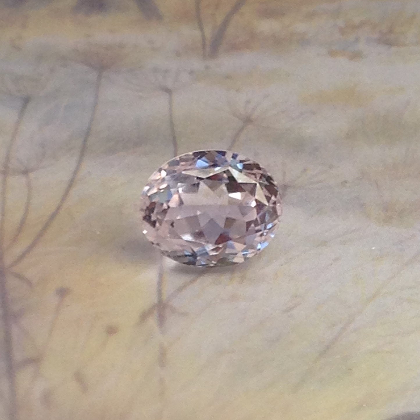 11x9mm Kunzite 5.31 carats Oval Cut Light Peach Spodumene Faceted Gem Loose