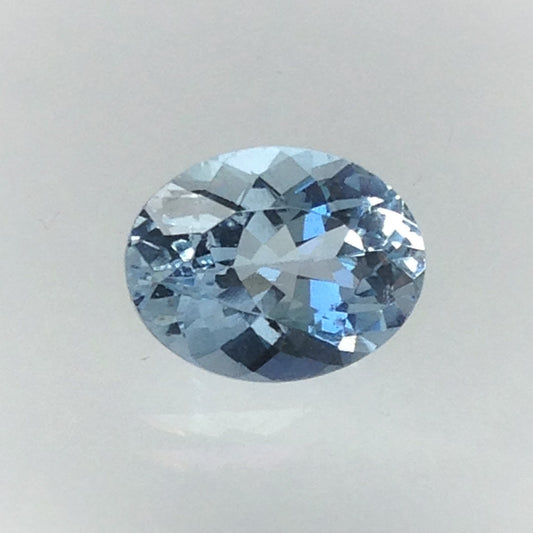 9x7mm Natural Light Blue Aquamarine 1.58 Carats Pastel Blue Oval Cut Loose Faceted March Birthstone