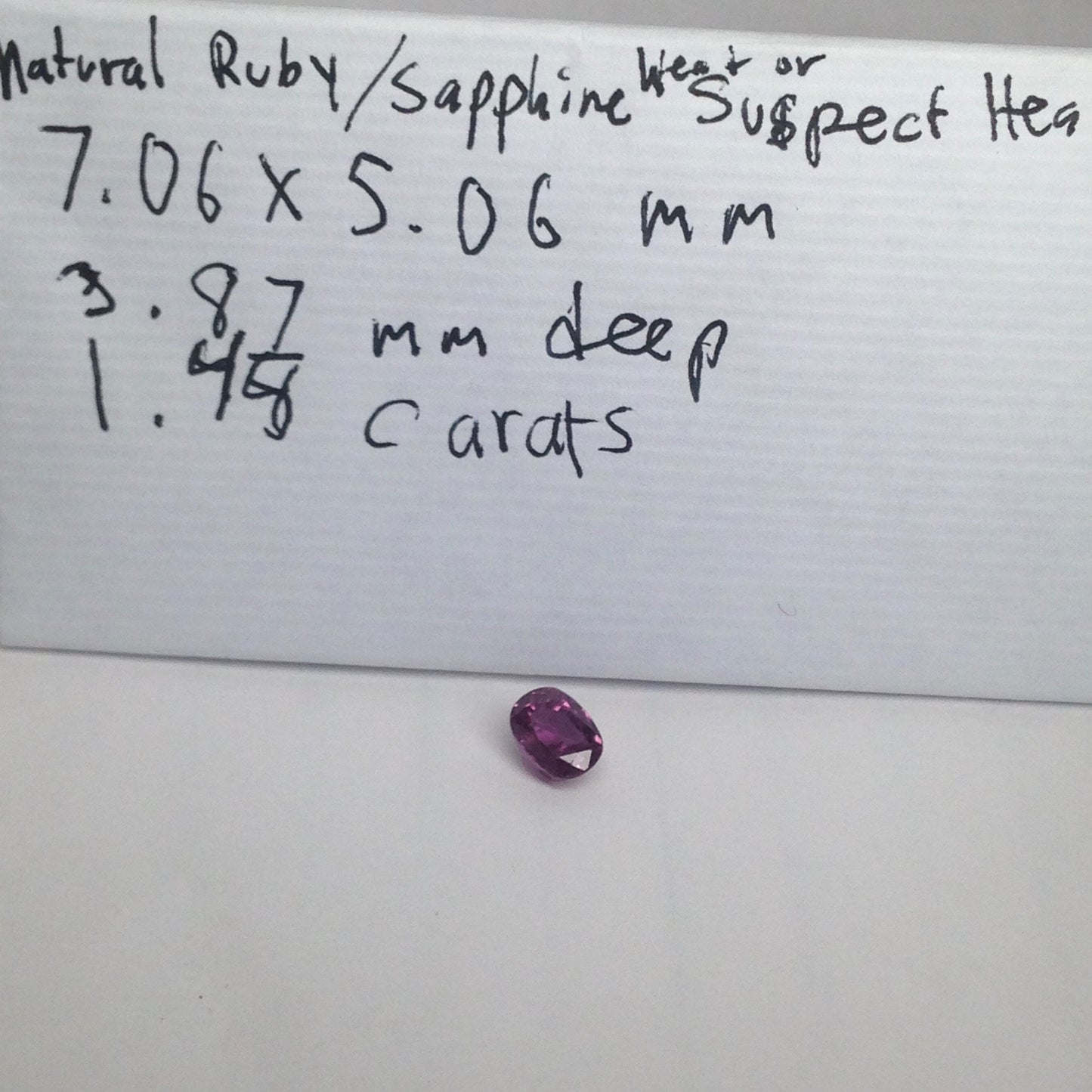 1.45 Carat 7x5mm Natural Pink Sapphire Corundum Oval Cushion Cut Purple Real July Birthstone Heat Only Sapphire