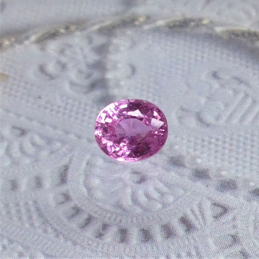 6x5mm Natural Pink Sapphire 0.96 Carats Round Oval Cut Corundum Wholesale Gem Faceted Loose Unmounted Gemstone, Earth Mined Sapphire