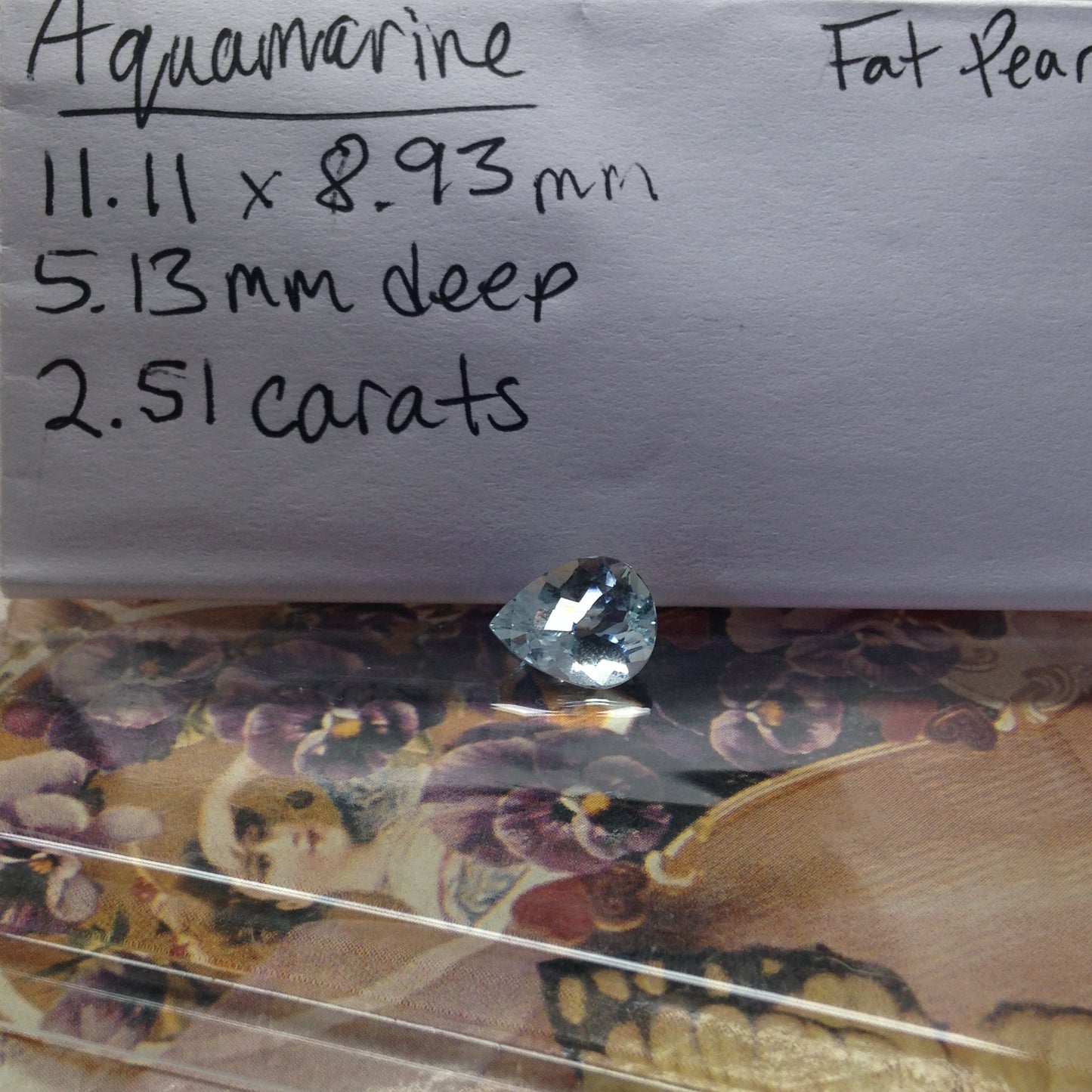 11x9mm 2.5 Carats Natural Light Blue Aquamarine Light Blue Gem Fat Pear Cut Loose Faceted Gemstone Beryl FlowingGems Flowing Gems