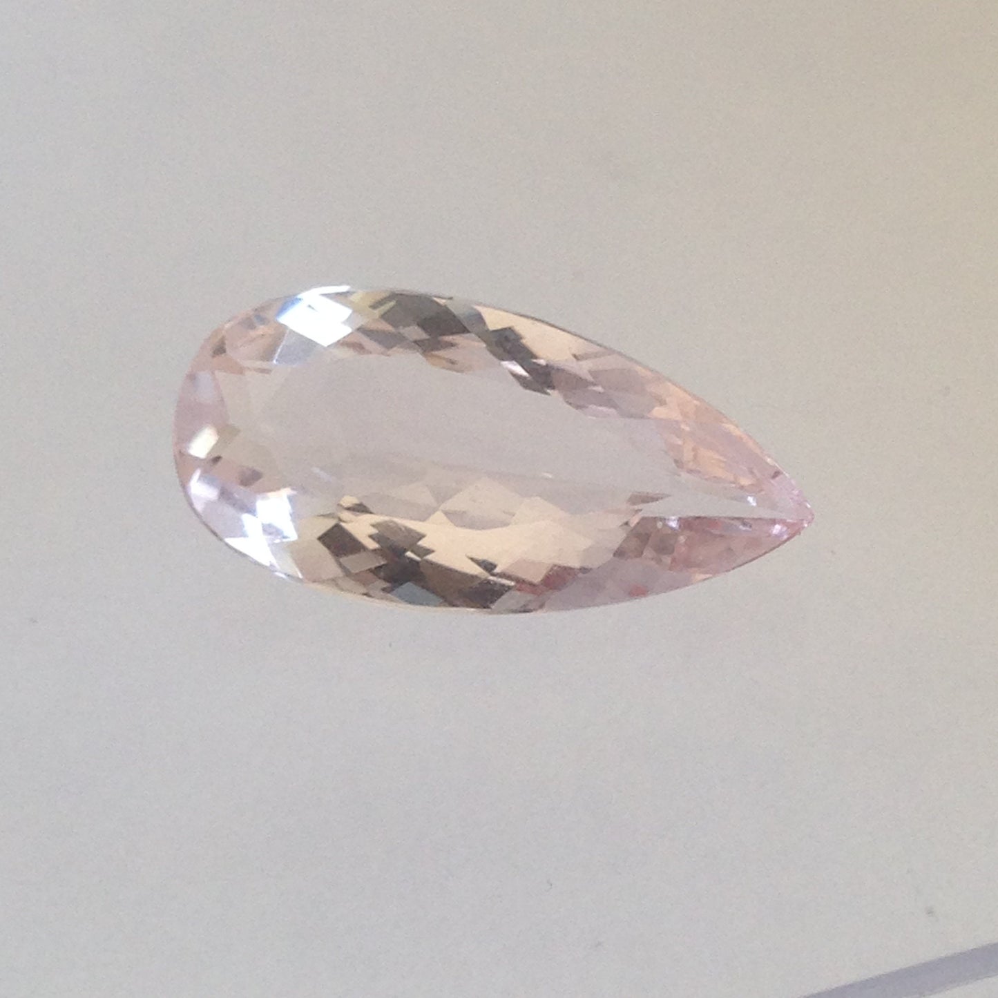 18x9mm Morganite 4.63 Carat Pear Cut, Purplish Pink Loose Gemstone