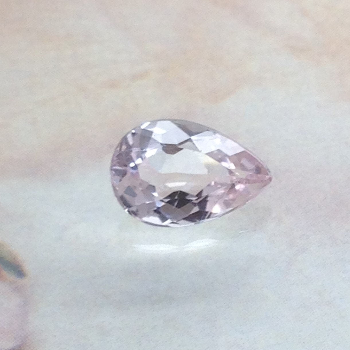 9x6mm Light Pink Morganite 1.16 Carat Pear Cut Pink Loose Gem
