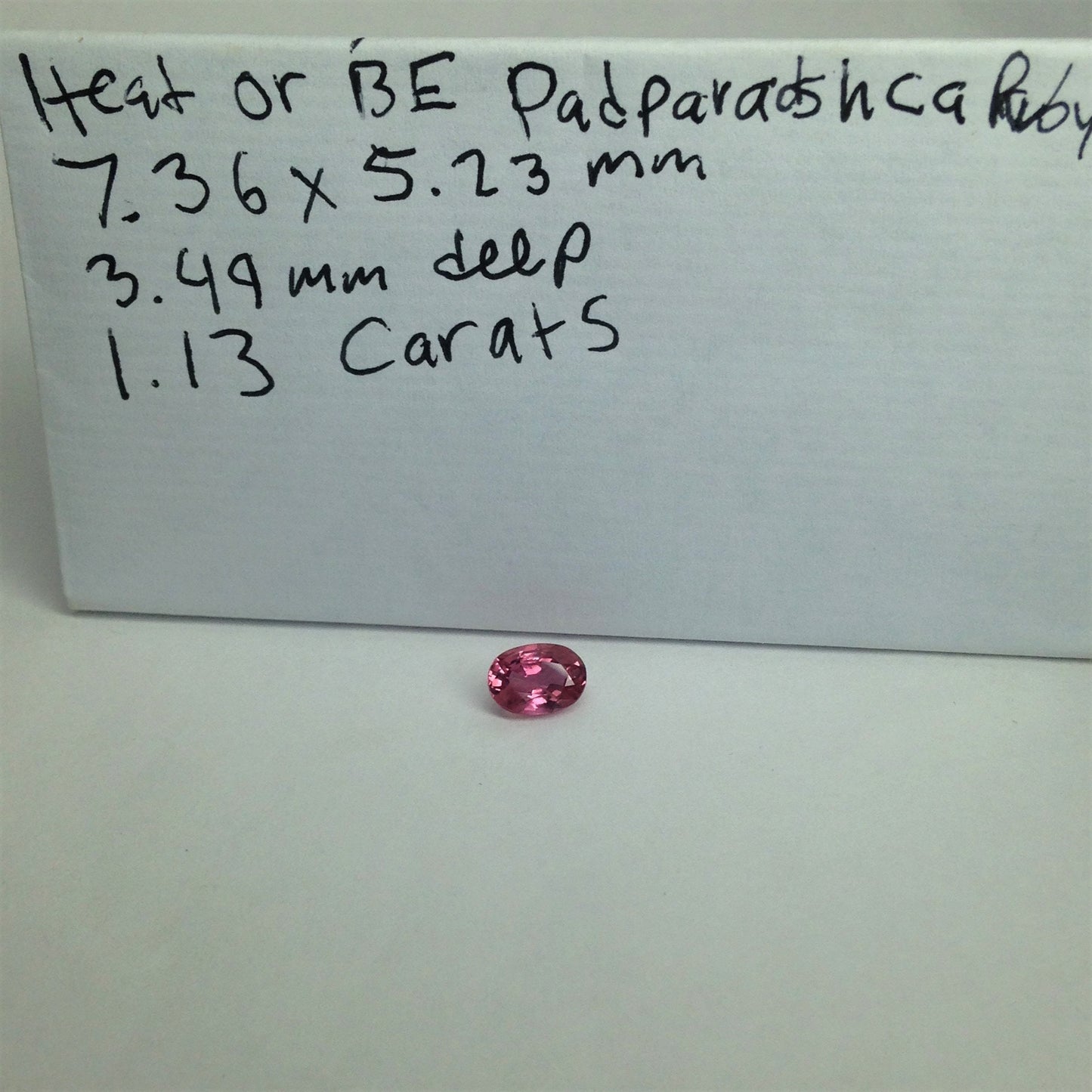 1.13ct Pink Padparadscha Sapphire 7x5mm Oval Rare Orangy Pink Purple Peach Loose Gemstone Unmounted Gem Corundum Heated Dark Padparadsha