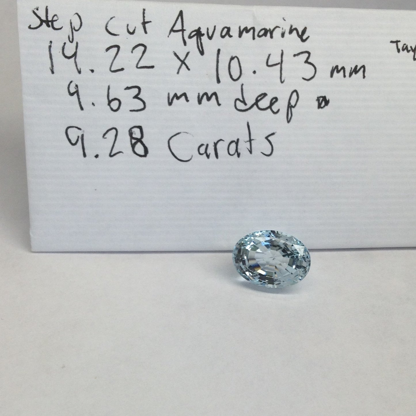 9 carat Aquamarine Natural Light Blue Oval  Step Cut 14.2x10.4mm  Loose Faceted Gemstone Beryl March Birthstone Wholesale Gems