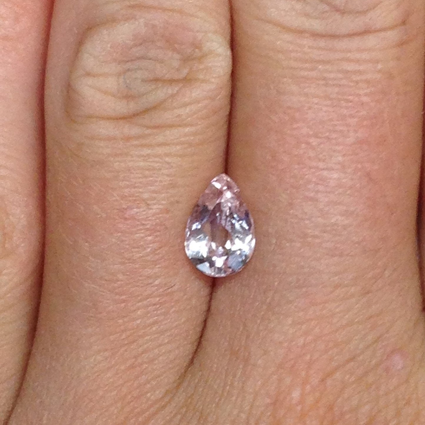 9x6mm Light Pink Morganite 1.16 Carat Pear Cut Pink Loose Gem