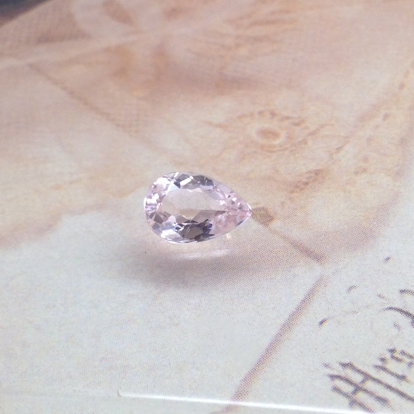 9x6mm Light Pink Morganite 1.16 Carat Pear Cut Pink Loose Gem