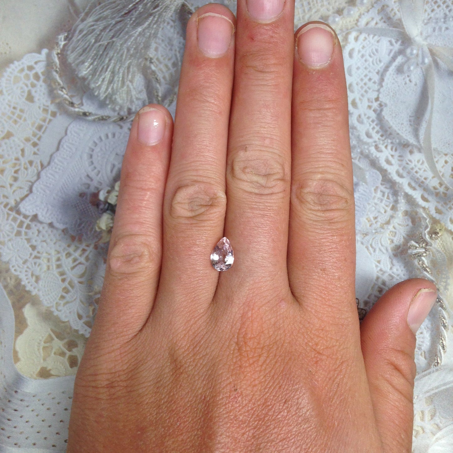 9x6mm Light Pink Morganite 1.16 Carat Pear Cut Pink Loose Gem