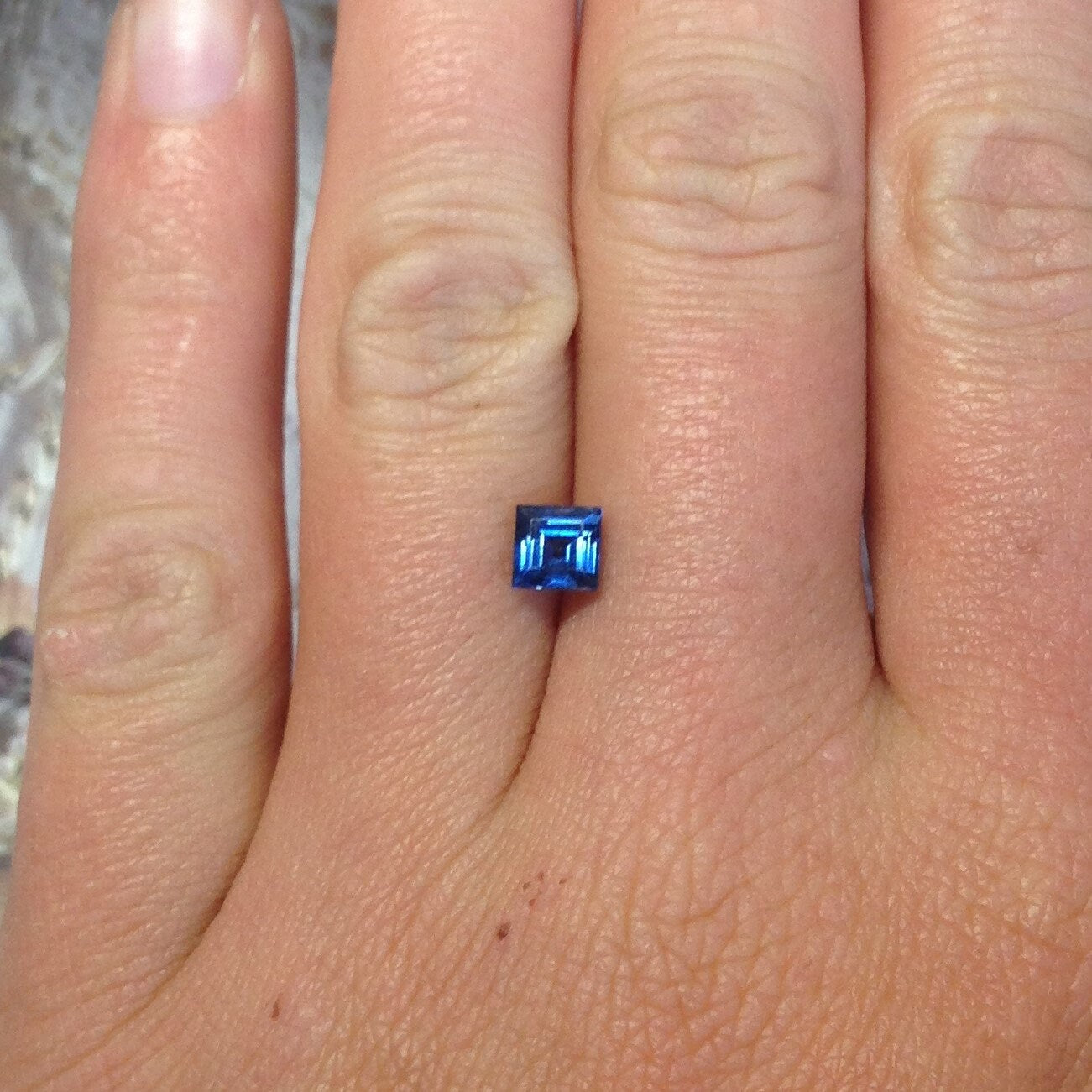 Unheated Carré Cut Blue Sapphire 5mm Square Unheated Sapphire Corundum 0.97 carat Faceted Unmounted Gemstone Loose No Heat Blue Sapphire