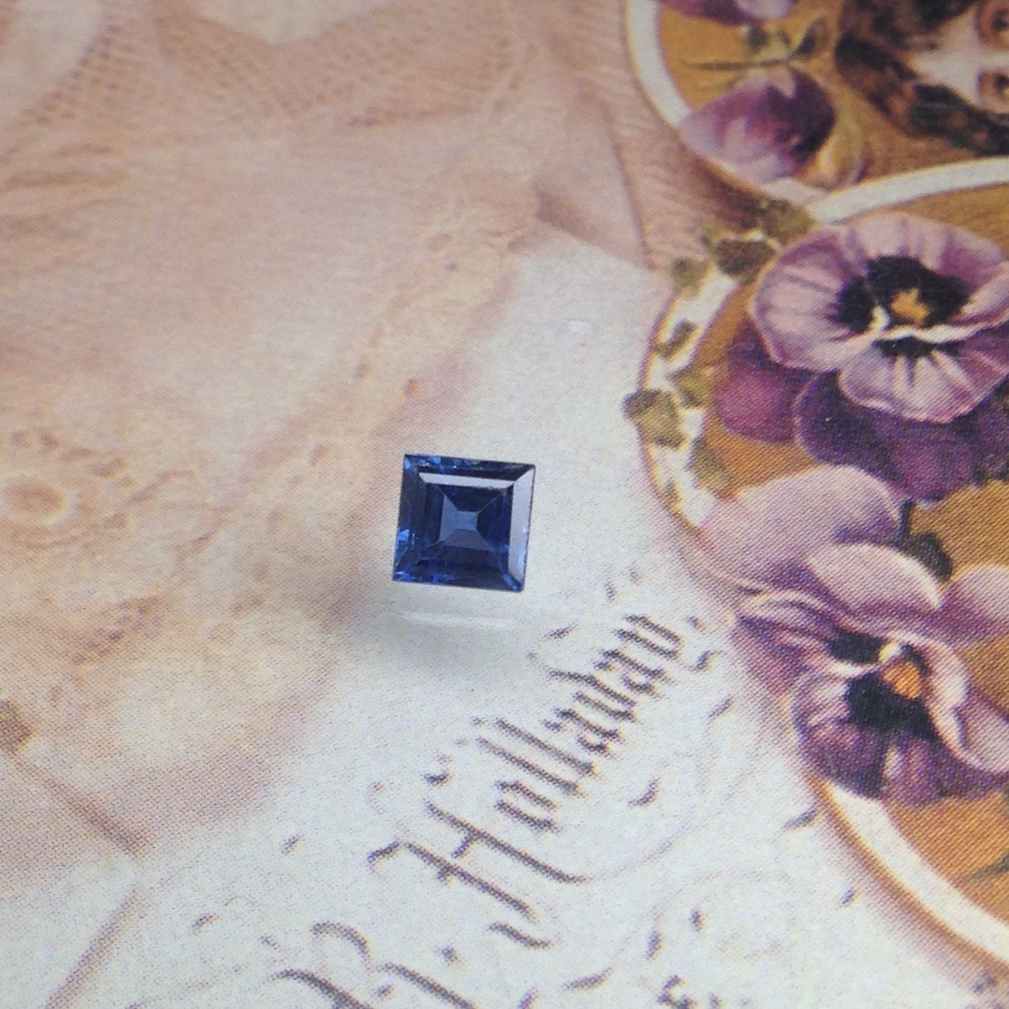 Unheated Carré Cut Blue Sapphire 5mm Square Unheated Sapphire Corundum 0.97 carat Faceted Unmounted Gemstone Loose No Heat Blue Sapphire