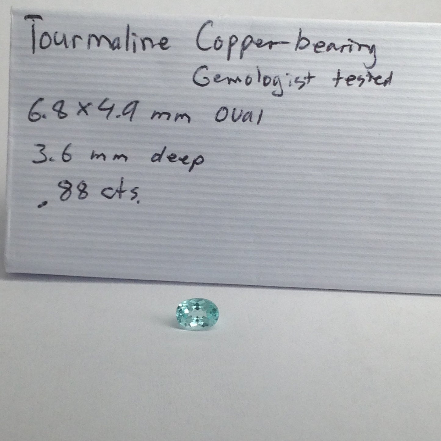 7x5mm Natural Copper Bearing Tourmaline, Paraiba Type 0.88 carats Blue Green Faceted Loose Cuprian Tourmaline, Rare Gemstone