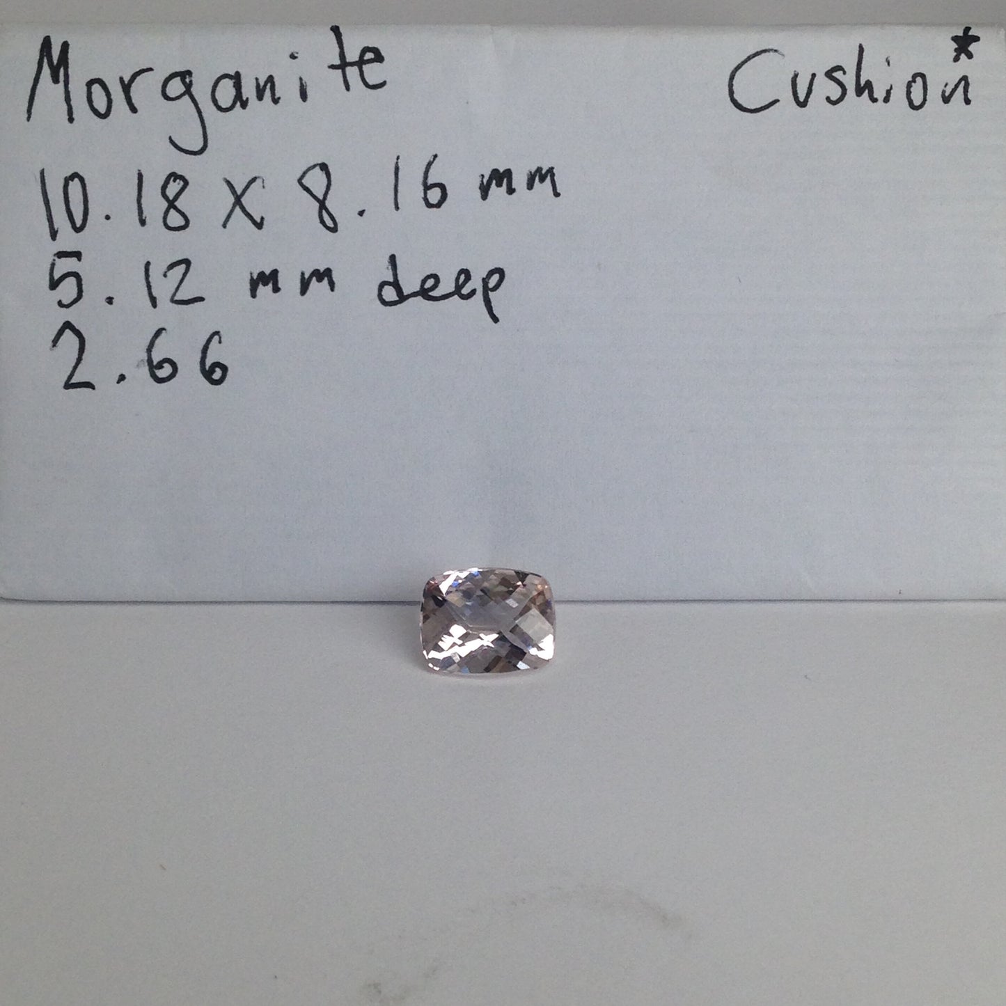 Morganite 10x8mm 2.66 Cushion Rectangle Cut Faint Beige Peach Loose Gem Unmounted Gemstone For Engagement Ring Wholesale Tested Beryl stone