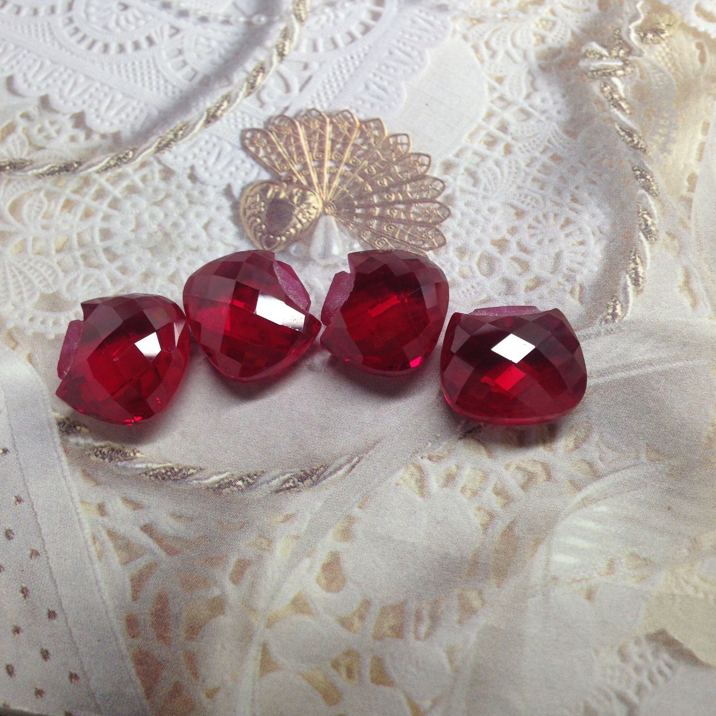 Lab Created Ruby Bead Faceted Checkerboard Synthetic Ruby gemstones loose unmounted jewelry making man-made Unique Multiple available Purse