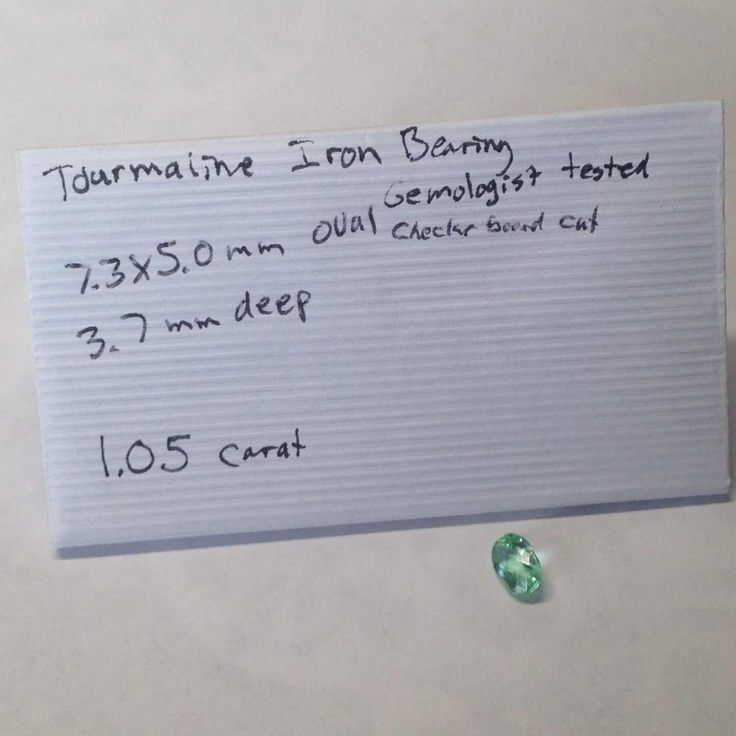 Natural Green blue Iron Bearing Tourmaline Gorgeous Color 7x5 mm Carat Faceted Loose Gemstone Oval Checkerboard Cut Unmountedl gem jewelry