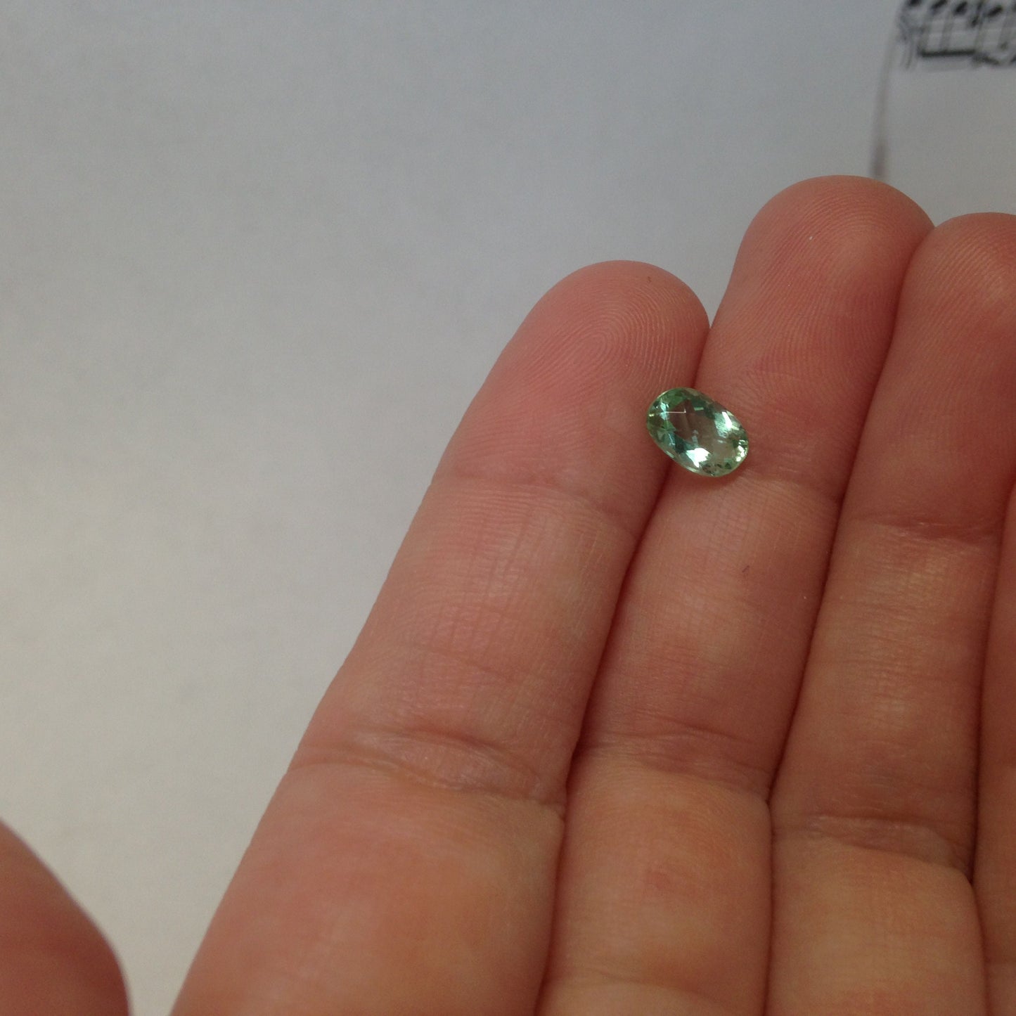 Natural Green blue Iron Bearing Tourmaline Gorgeous Color 7x5 mm Carat Faceted Loose Gemstone Oval Checkerboard Cut Unmountedl gem jewelry