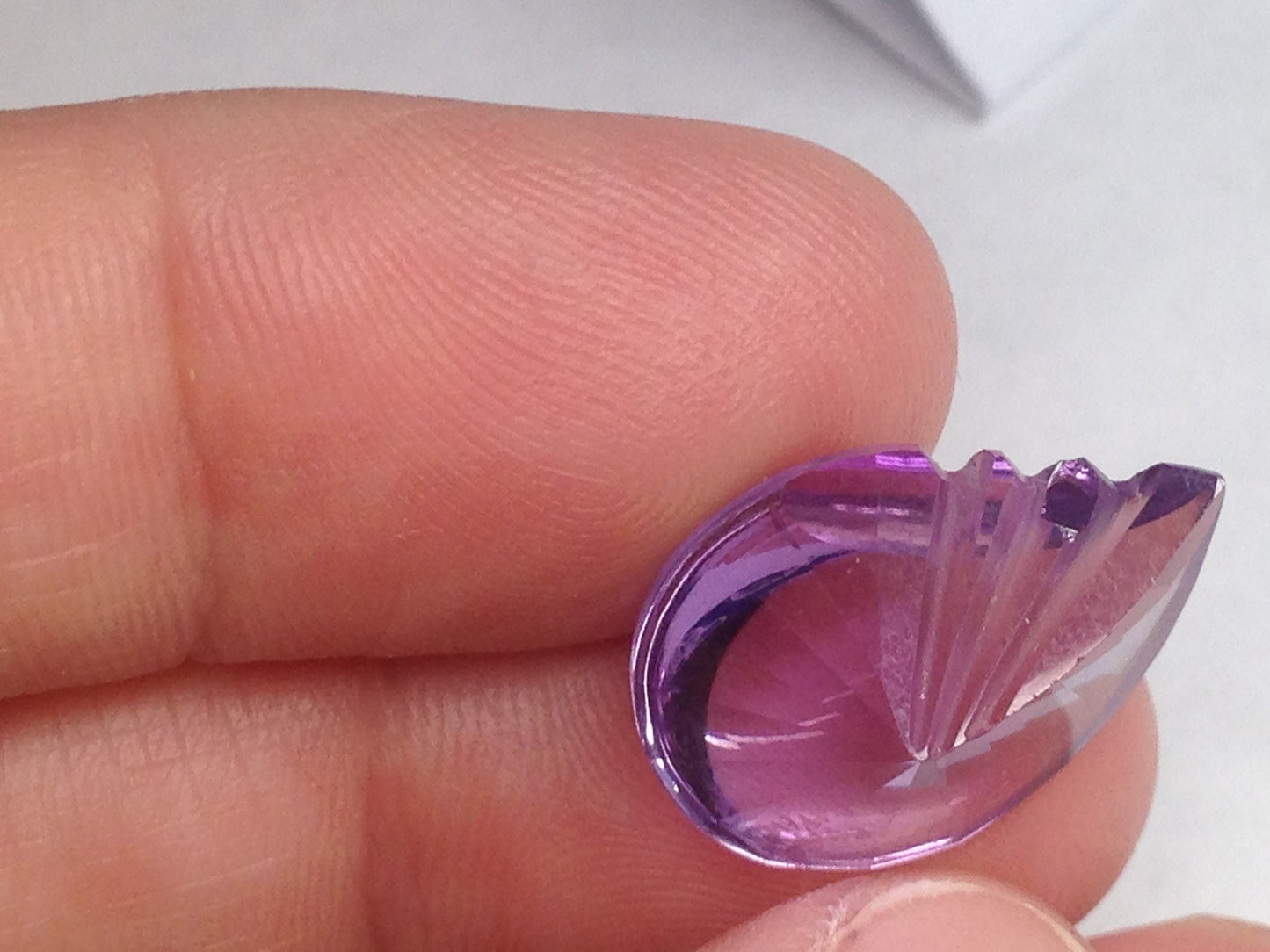 9.13 Carat 18x13 mm Fancy Cut Pear Leaf Purple Amethyst Nice Cut Loose Wholesale Gemstone Faceted February Birthstone Large