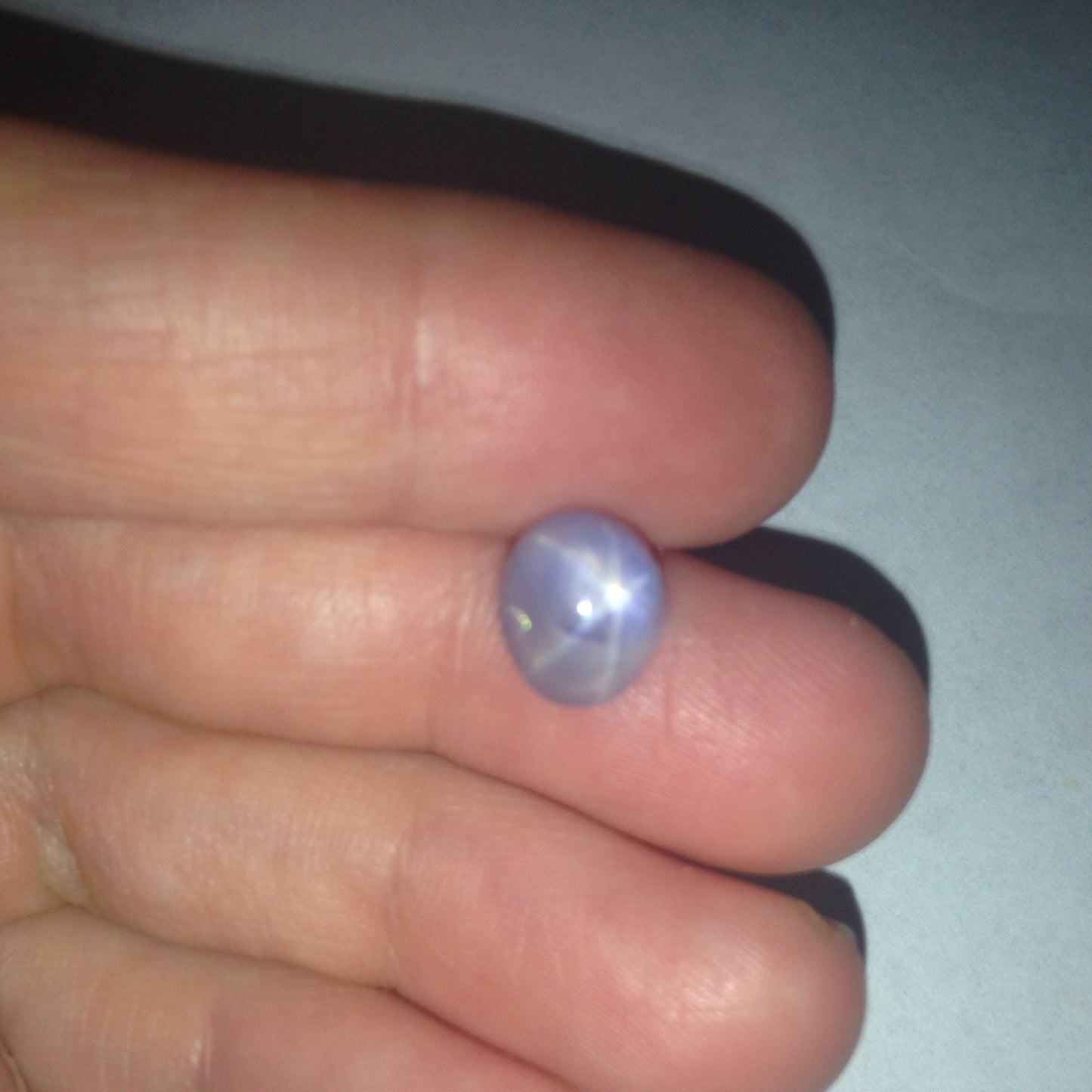 6 Ray Light Pale Blue Star Sapphire Loose Gemstone 9x8 millimeters mm round 4.38 carats Cabochon Natural Loose Corundum September Birthstone