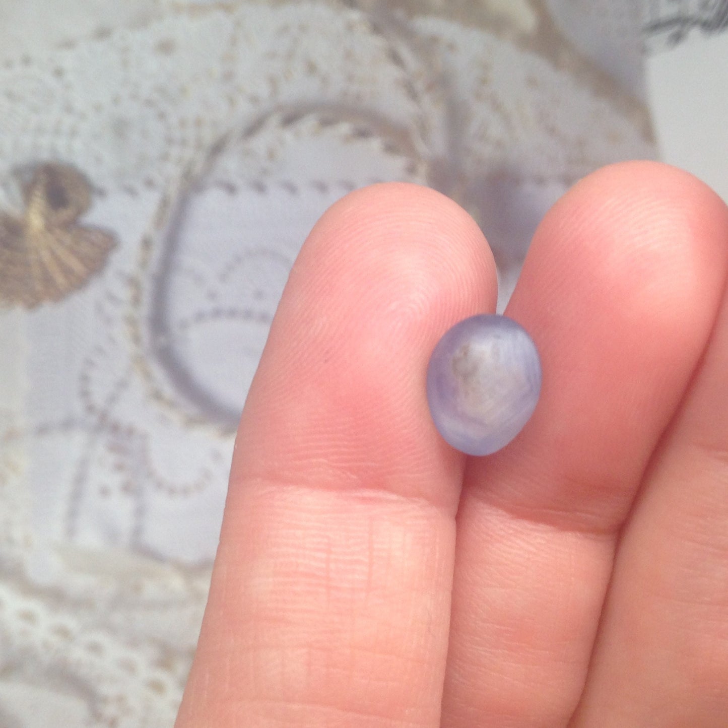 6 Ray Light Pale Blue Star Sapphire Loose Gemstone 9x8 millimeters mm round 4.38 carats Cabochon Natural Loose Corundum September Birthstone