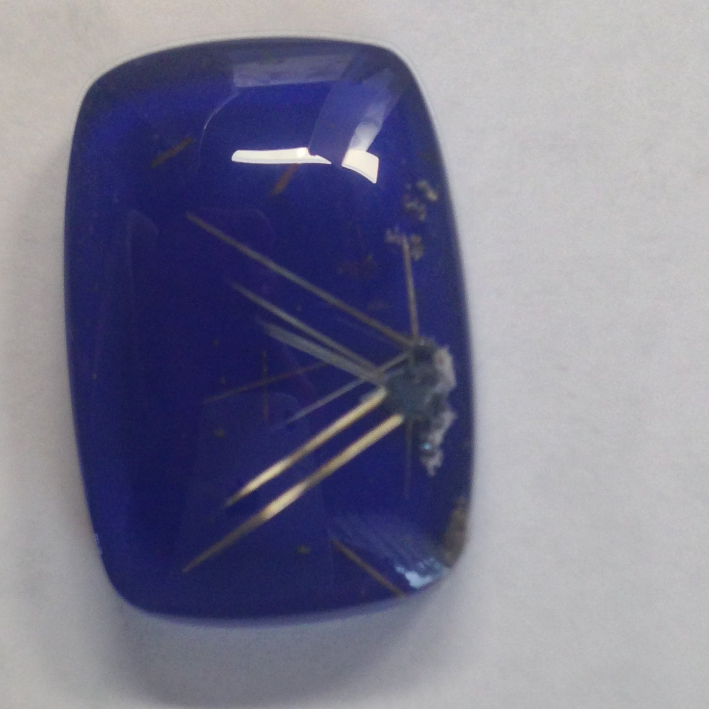 18x26mm Rutilated Quartz Lapiz Lazuli Doublet Cabochon Large 29 carats