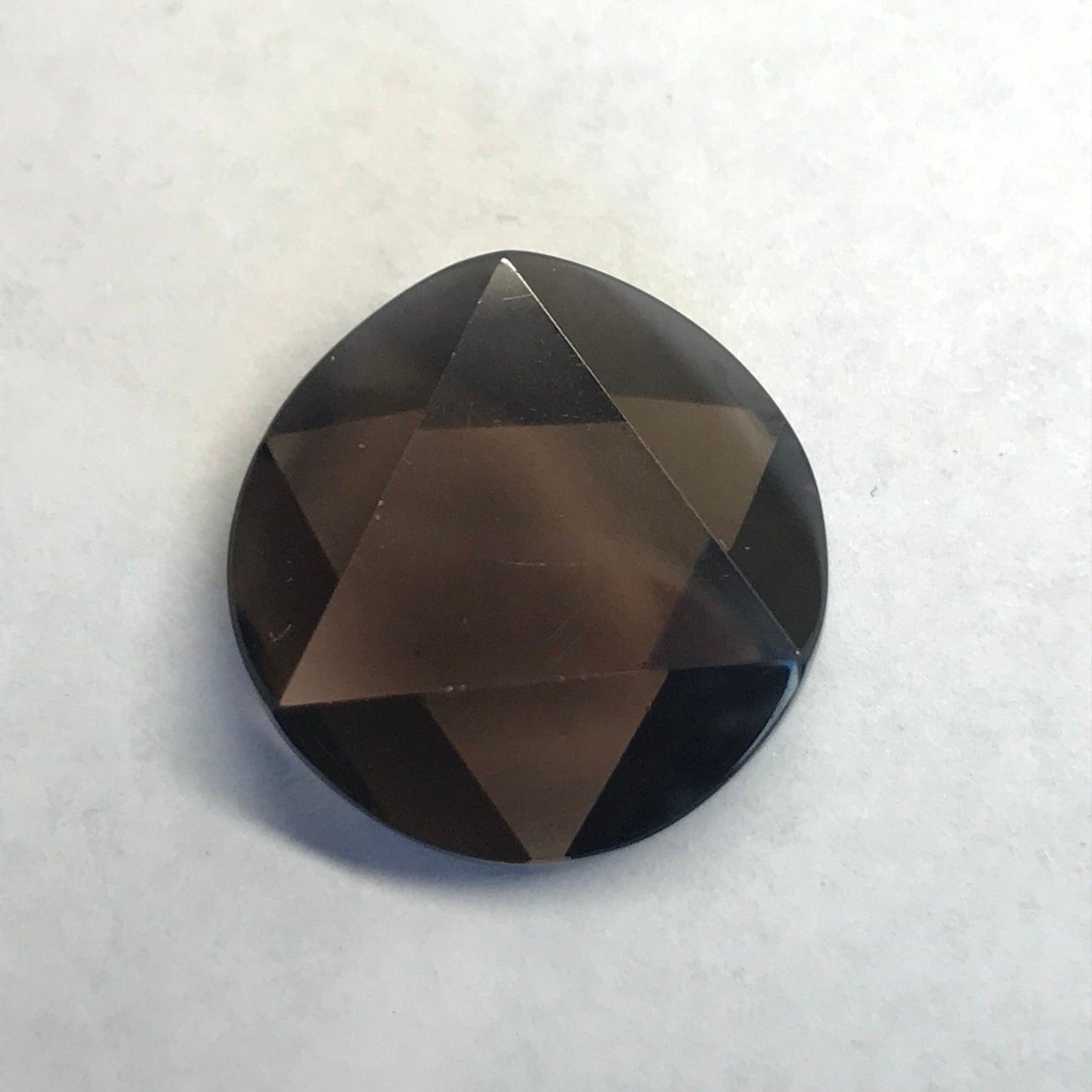 18mm Round flat star cut smoky quartz 14.55 carats loose brown gemstone