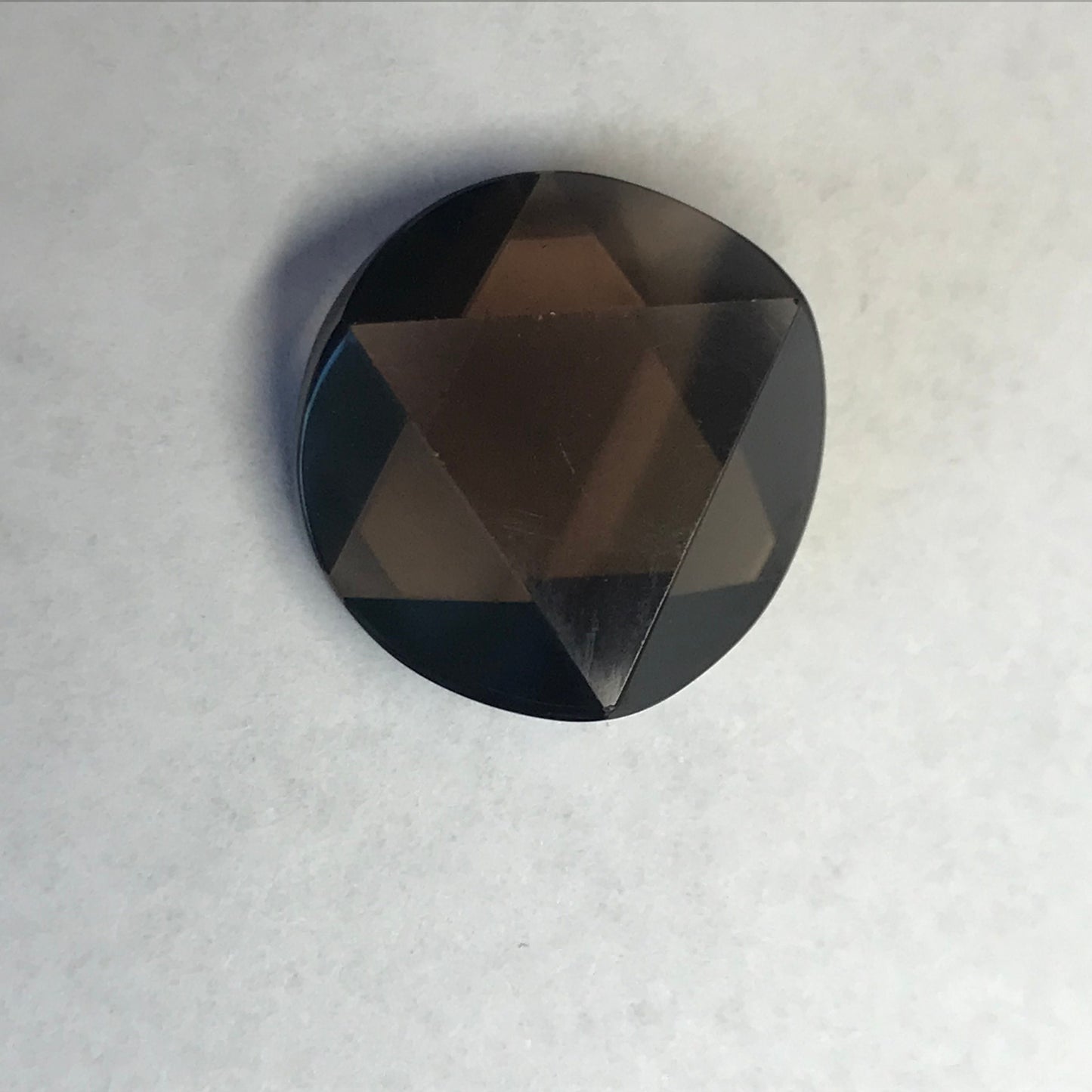 18mm Round flat star cut smoky quartz 14.55 carats loose brown gemstone