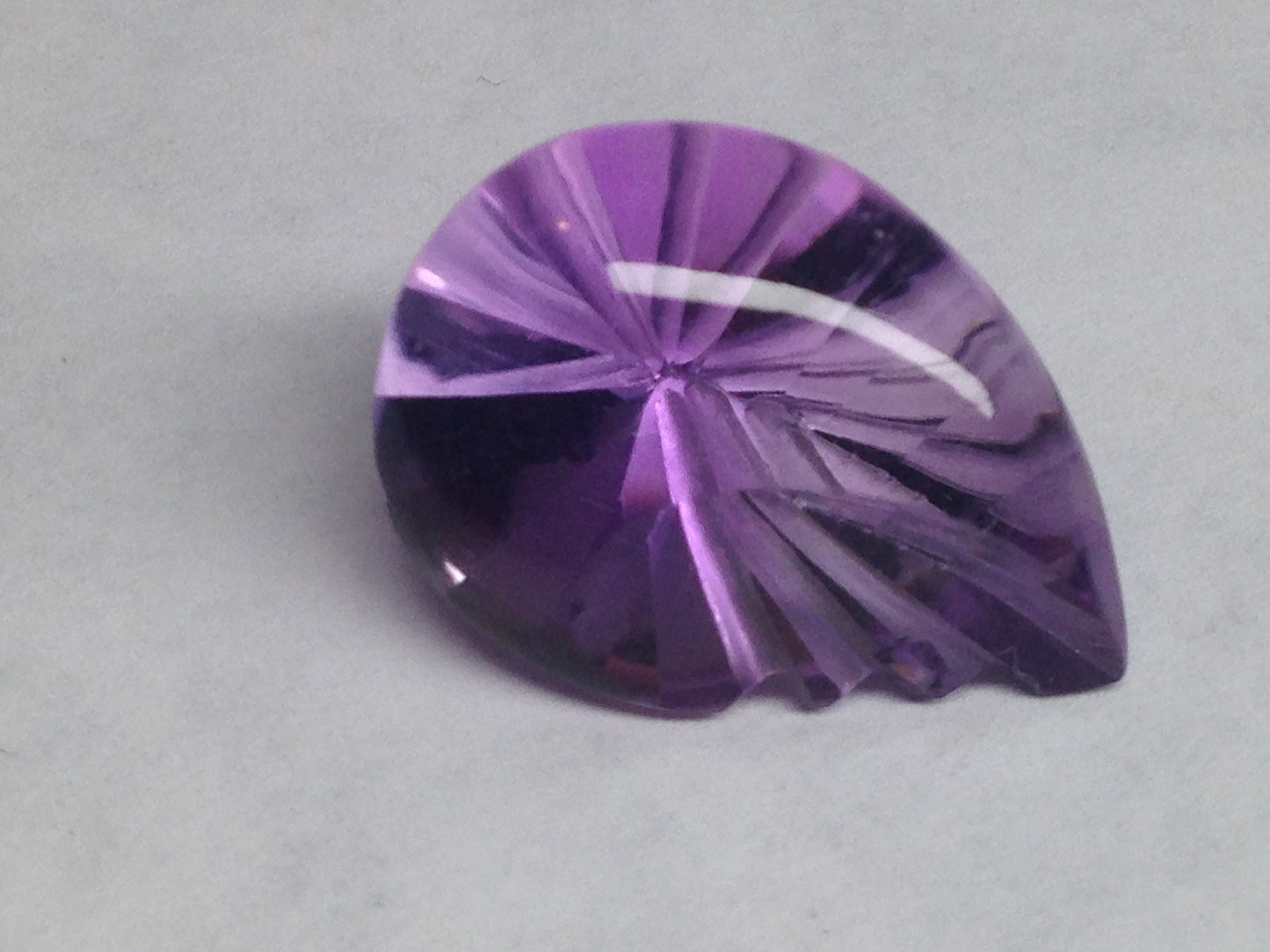 9.13 Carat 18x13 mm Fancy Cut Pear Leaf Purple Amethyst Nice Cut Loose Wholesale Gemstone Faceted February Birthstone Large
