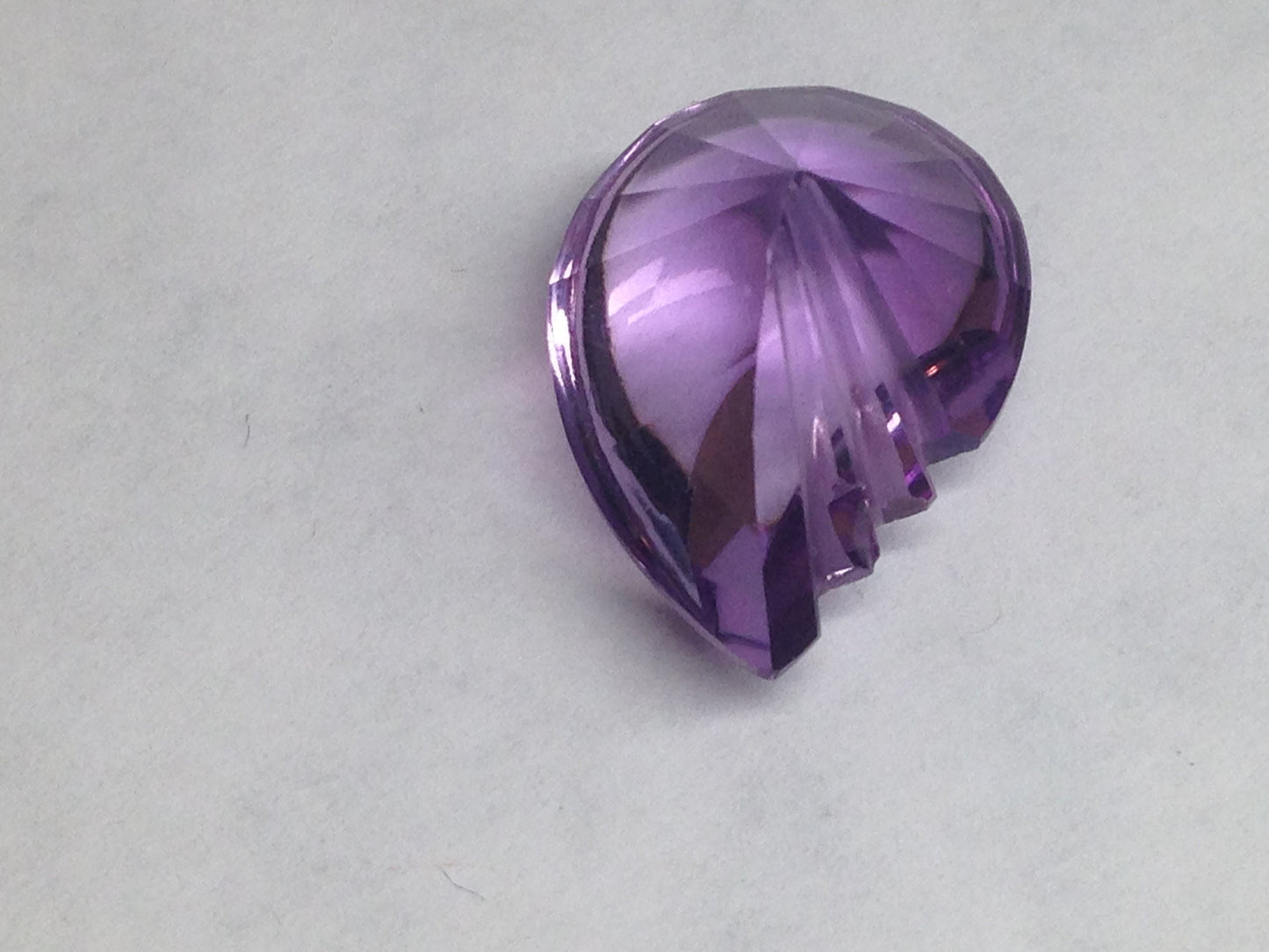 9.13 Carat 18x13 mm Fancy Cut Pear Leaf Purple Amethyst Nice Cut Loose Wholesale Gemstone Faceted February Birthstone Large