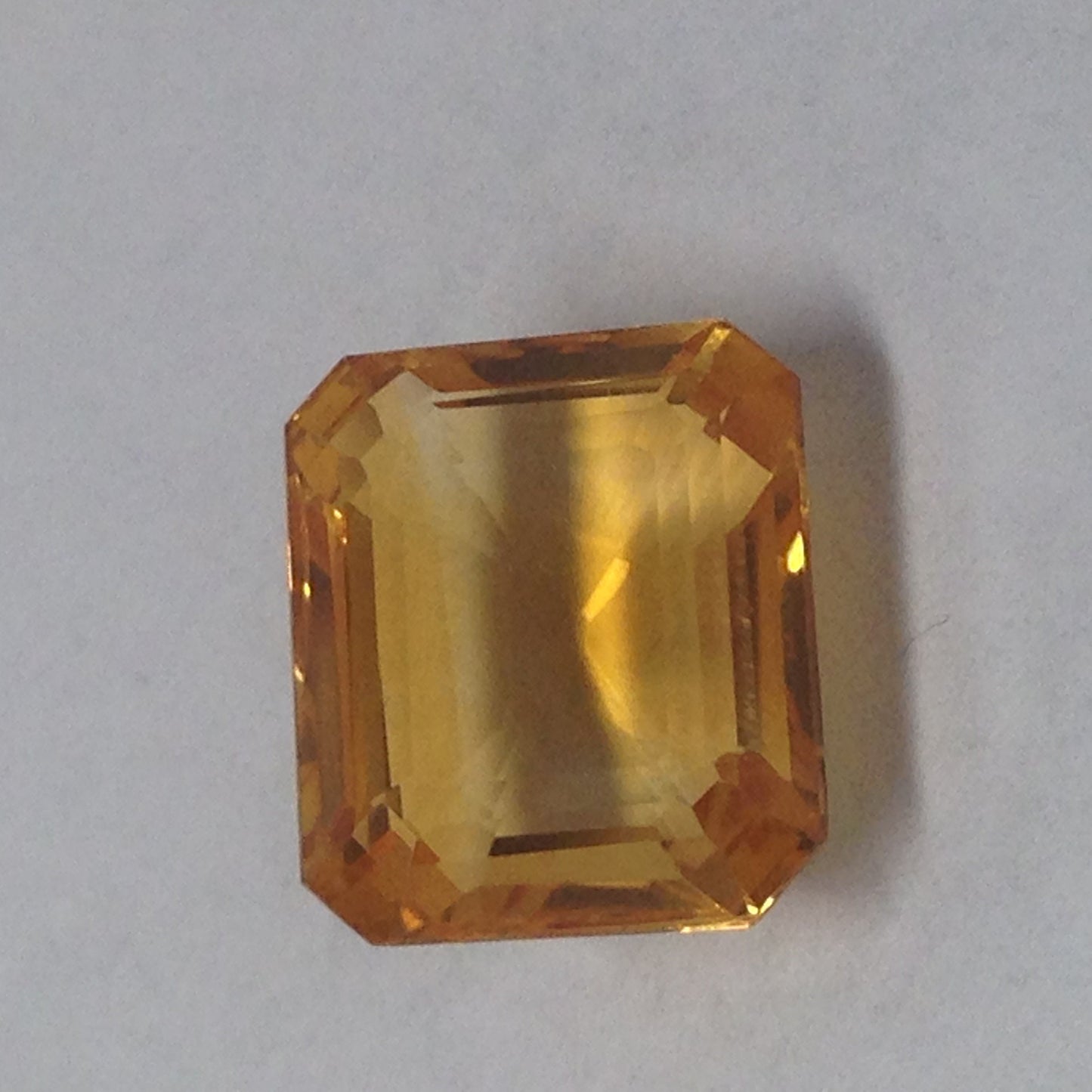 Orange yellow Quartz citrine  13x11 mm loose gemstone unmounted preowned  faceted jewelry supplies gem stone  8.28 carats rectangle emerald